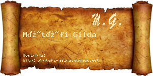 Mátéfi Gilda névjegykártya